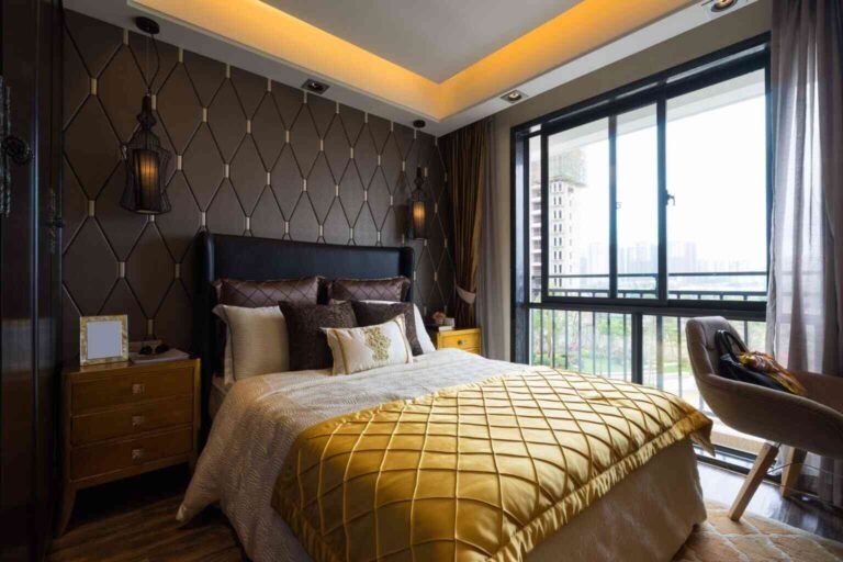 Elegant bedroom interiors in a luxury Mumbai home.